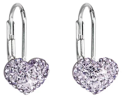 Produktbild von Heart earrings with crystals 31125.3 violet