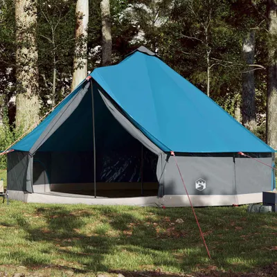 Image de vidaXL Tipi tente familiale 12 personnes bleu imperméable