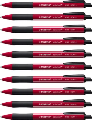 Produktbild von STABILO Druck-Kugelschreiber - STABILO pointball NatureCOLORS Wildflower - 10er Pack - burgunderrot