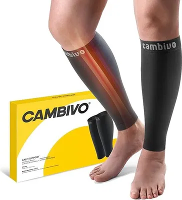 Produktbild von CAMBIVO Wadenbandage, Waden Kompression 2 Paar, Kompressionsstrümpfe Damen Herrn, Stützstrümpfe für Sport, Fussball, Laufen, Schwellung, Erholung