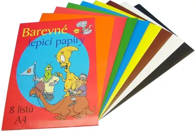 Zdjęcie produktu dla Papír A4, 90 g, lepicí, mix barev, 8 listů