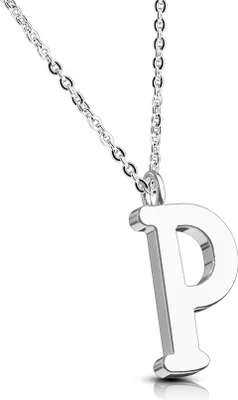Produktbild von P - Kette Buchstaben Anhänger Silber aus Edelstahl Damen P