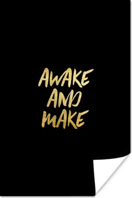 Produktbild von MuchoWow® Poster Zitate - Gold - Schwarz 20x30 cm - Papierdruck