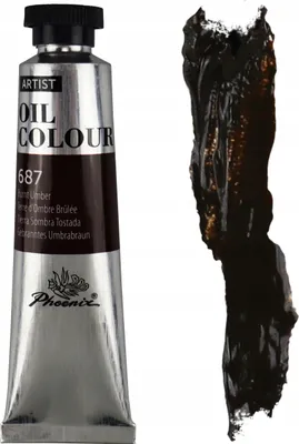 Zdjęcie produktu dla Farba Olejna Brązowa Phoenix 687 Burnt Umber 40ml Palona Umbra Odcień Brązu
