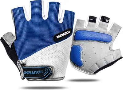 Produktbild von INF Atmungsaktive Fahrradhandschuhe, Halbfingerhandschuhe für Fitness, Gewichtheben, Radfahren Blau M