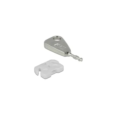 Produktbild von USB Port Blocker Set für USB-A Buchse (weiß/silber, 5x USB Port Blocker, 2x Schlüssel)