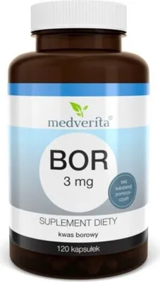 A brown bottle of dietary supplement capsules with a white lid, set against a white background.