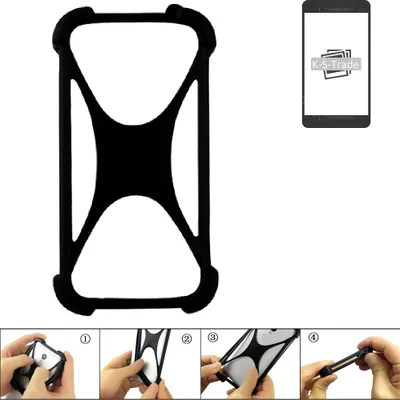 Produktbild von K-S-Trade Handy-Hülle Schutz-Hülle kompatibel mit Apple iPhone 12 Silikon Bumper TPU Softcase  Smartphone Stoßschutz, schwarz
