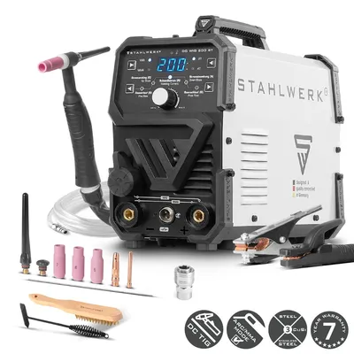 Obrázok produktu pre STAHLWERK zváračka v ochrannom plyne 2 v 1 Combi DC TIG 200 ST - funkcia TIG a MMA (MMA) do 200 A, pre oceľ, nehrdzavejúcu oceľ, meď, mosadz, bez hliníka