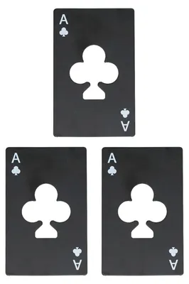 Produktbild von 2/3-teiliger Flaschenöffner mit Pokerkartenmotiv, robuster Edelstahl-Spaten, manuelles Werkzeug zum Öffnen von Bierflaschen und Dosen, Küchenhelfer, Geschenk für Senioren mit Arthritis, Kochgeschenk