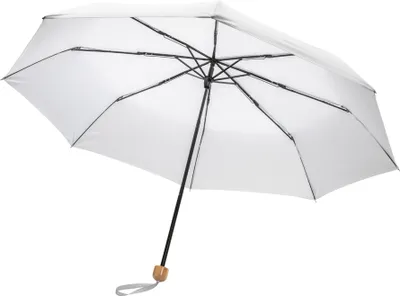 Image de XD Collection - "Impact" Parapluie pliable en bambou XD801 (Taille unique) (Blanc)
