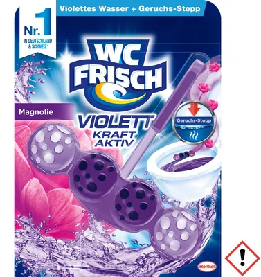 Obrázek produktu pro WC FRISCH W1V5 WC FRISCH VIOLETT KRAFT AKTIV WC-Duftspüler Magnolie, 50,0 g