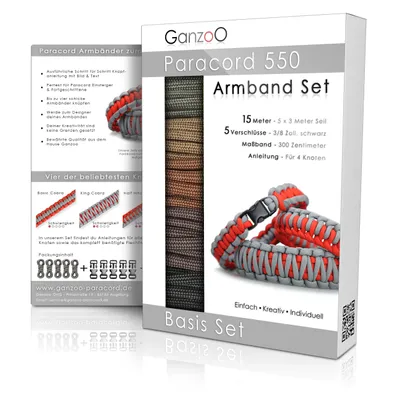 Produktbild von Paracord 550 Armband Set selbst knüpfen, Bastelset, Knüpfset, DIY Bracelet mit Klickverschlüssen und Anleitung, Lanyard Armband selber machen aus Parachute Cord, Farbe: Coyote