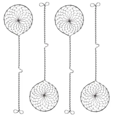 Fonduezeef aus Edelstahl, 4er-Set, feinmaschig, 29,8 cm