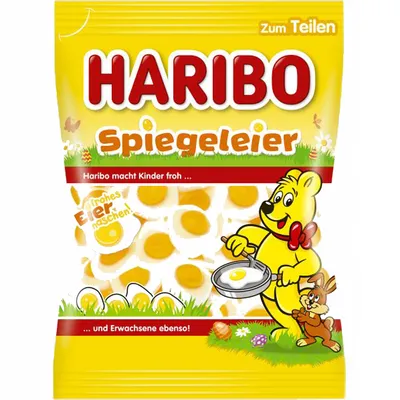 Produktbild von Haribo Spiegeleier Fruchtgummi mit weichem Schaumzuckerboden 175g