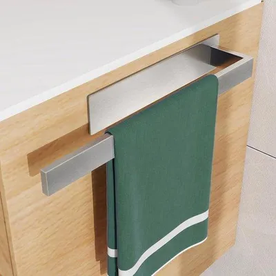 Productafbeelding van Handdoekhouder 40 cm Zelfklevend RVS voor Badkamer - Zonder Boren