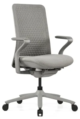 Produktbild von hjh OFFICE High End Bürostuhl VERVIO Ergonomischer Schreibtischstuhl mit Armlehnen Stoff / Netzstoff Grau Drehstuhl für Büro, Zuhause