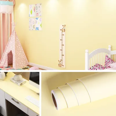 Produktbild von Selbstklebende Folie 40 cm x 200 cm, wasserdicht PVC, hellgelb, für Kinderzimmer