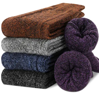 Zdjęcie produktu dla Skarpety z wełny merino - ciepłe i wygodne - zestaw 5 par damskich
