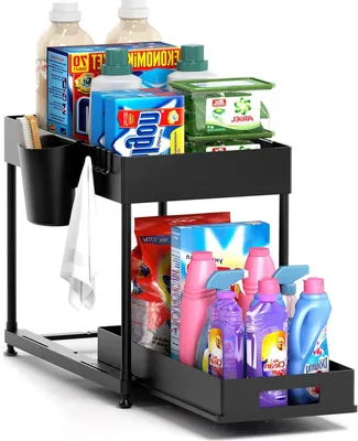 Produktbild von Küchenregal Waschbecken Regal, Küchenschrank Organizer, Spülschrankregal Organizer, Arbeitsplatte Regal mit Schiebeschublad