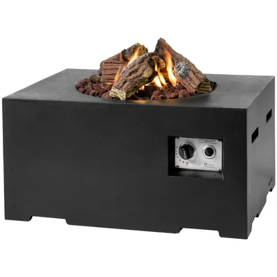 Produktbild von Happy Cocooning Mania Feuertisch klein schwarz 12 kW rechteckig inkl. 5kg Lavasteine