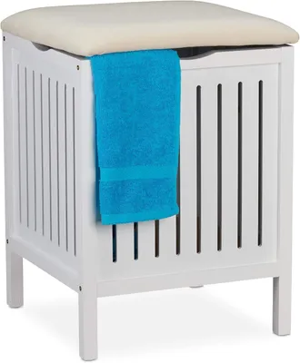Productafbeelding van Wasmand met zitfunctie, 40 liter, wit