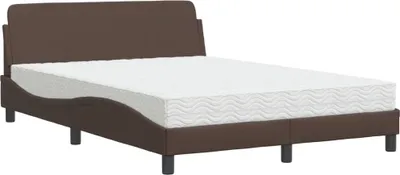 Produktbild von vidaXL Bett mit Matratze "Dover" Braun 140x190 cm Kunstleder
