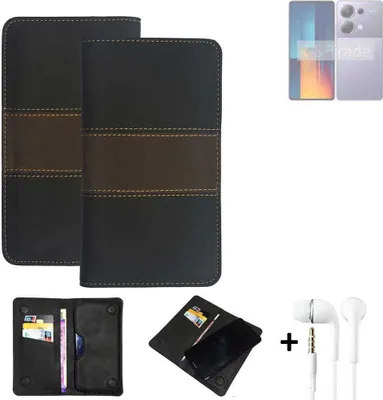 Produktbild von K-S-Trade Handyhülle + Kopfhörer kompatibel mit Xiaomi POCO M6 Pro Schutzhülle Walletcase Bookstyle Tasche Schutz Case Hülle Wallet Cover