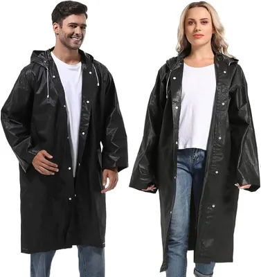 Produktbild von Regenponcho Cape 2 Stück, wasserdicht EVA, mit Kapuze und Ärmeln, für Outdoor-Aktivitäten