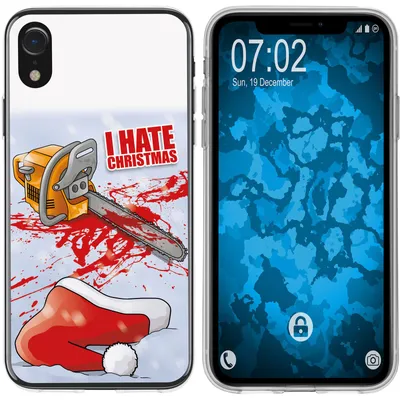 Produktbild von PhoneNatic Case kompatibel mit Apple iPhone Xr Silikon-Hülle X Mas Weihnachten Hate X-Mas M8