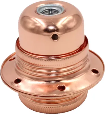 Produktbild von E27 Fassung mit Außengewinde & Stein & 2 Stellringe | Metall | Kupfer / Rosegold
