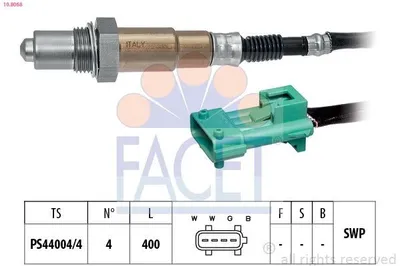 Produktbild von FACET Lambdasonde passend für PEUGEOT 206 Schrägheck (2A/C) Beheizt Planarsonde 400mm 10.8068