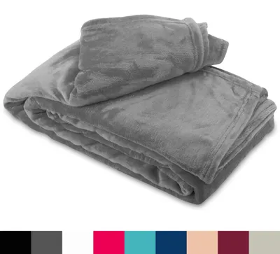 Produktbild von Fleece Kuscheldecke 150x200 cm Flauschiges Polyester Anthrazit Kuschelig Warm Tagesdecke