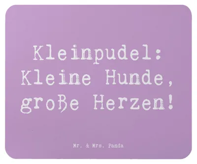 Produktbild von Mr. & Mrs. Panda Mauspad Spruch Kleinpudel Liebe - Lavendeltraum - Geschenk, laptop mousepad, Sozialverhalten, hypoallergen, kluge Hunde, Hunderassen, Hunderasse