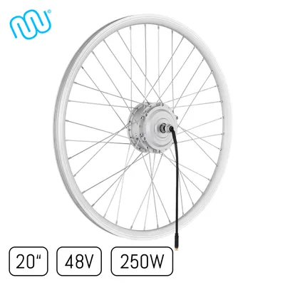 Obrázok produktu pre windmeile | predné koleso s motorom v náboji e-bicykla, lúčové, strieborné, 20", 48V/250W, e-bike, elektrobicykel, pedelec