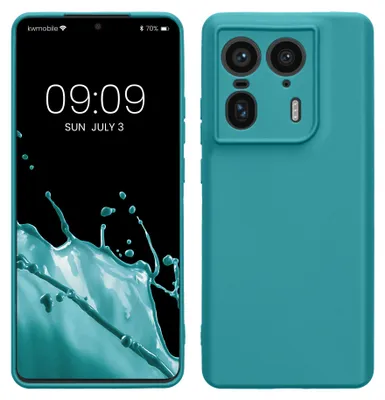 Produktbild von kwmobile Handyhülle für Motorola Edge 50 Ultra Hülle - weiches Handy Silikon Case - Schutzhülle Cover - Petrol matt