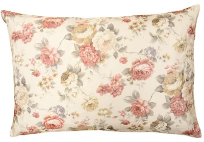 Immagine prodotto di Copricuscino rose fiorite jacquard beige fiori colorati 40x60 cm