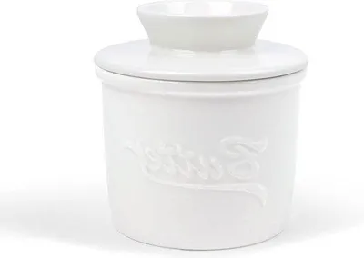 Produktbild von Weißes Keramik-Butterfass mit Deckel