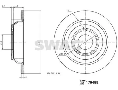 Image de 2 disques de frein SWAG 33 10 4934 arrière 53 mm 4,0 kg 271 mm