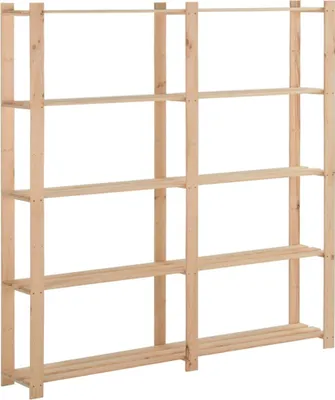 Produktbild von Lagerregal mit 5 Böden 170x28,5x170 cm Massivholz Kiefer