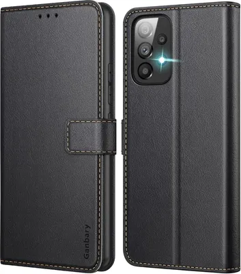 Produktbild von Samsung Galaxy A53 5G Handyhülle Schwarz - Premium Leder Tasche mit Kartenschlitzen, Magnetverschluss & Standfunktion