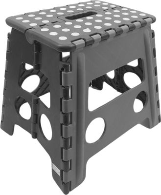 Relaxdays Klapphocker L bis 120kg Hocker Sitzhocker Fußhocker Schemel Tritt grau