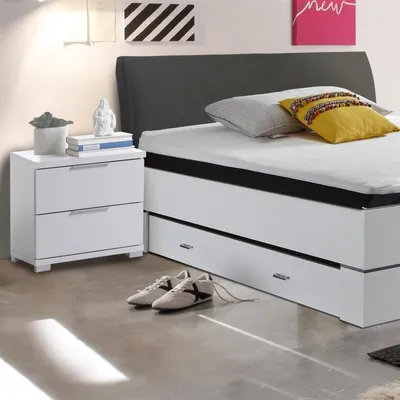Produktbild von Nachttisch Nachtkonsole Nako Nachtkommode "Nelli II" Weiß