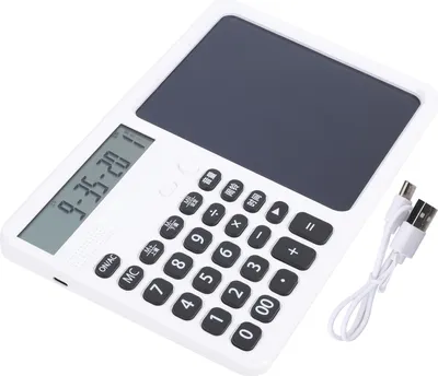 Image de Calculatrice multifonctionnelle parlante, rechargeable, 12 chiffres, grand écran avec bloc-notes, grandes touches sensibles pour les devoirs scolaires,