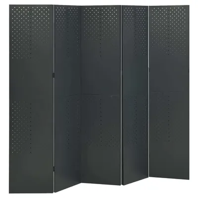 Produktbild von 5-tlg. Raumteiler Anthrazit 200x180 cm Stahl