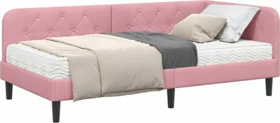 Produktbild von Eckbettgestell Rosa 90 x 200 cm Samt