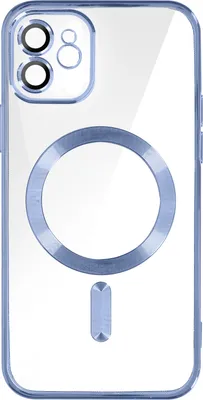 Produktbild von Avizar, MagSafe Silikonhülle mit Kameraschutz und Chromumrandung für Apple iPhone 12, Hellblau