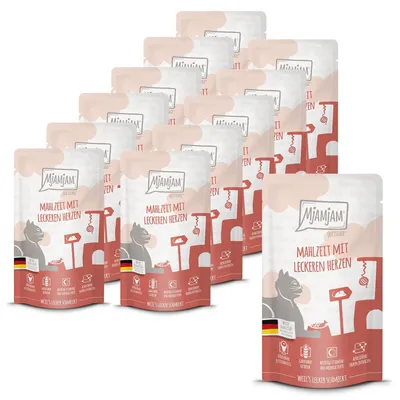 Produktbild von MjAMjAM - Premium Nassfutter für Katzen - Quetschie - Mahlzeit mit leckeren Herz