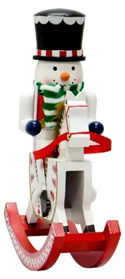 Produktbild von Nussknacker Figur aus Holz, 30 cm, traditionelles Schaukelpferd für Regale