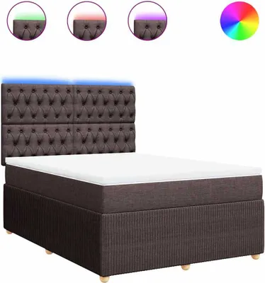 Produktbild von vidaXL Boxspringbett mit Matratze Dunkelbraun 160x200 cm Stoff